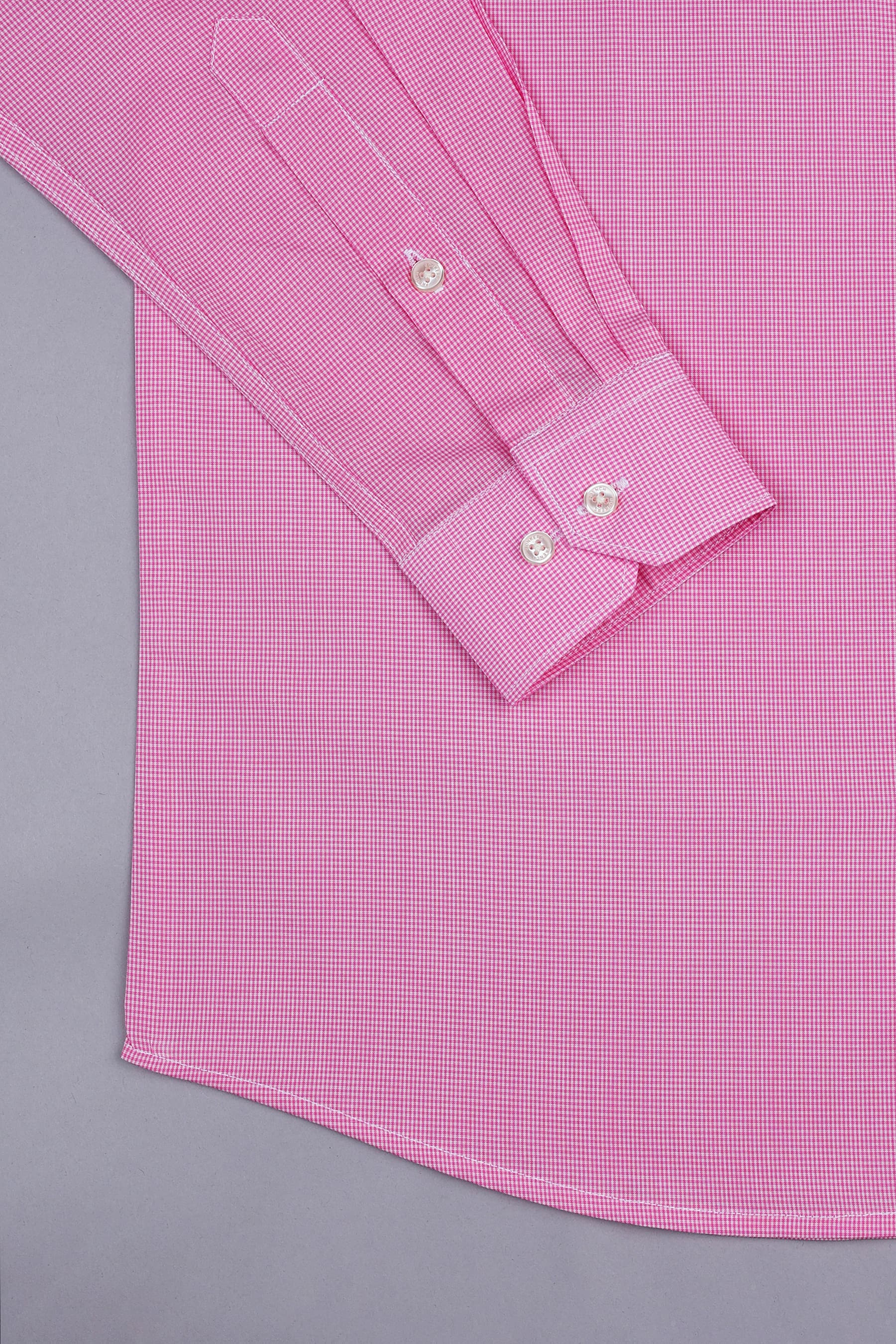 Taffy pink with white mini micro check  cotton shirt