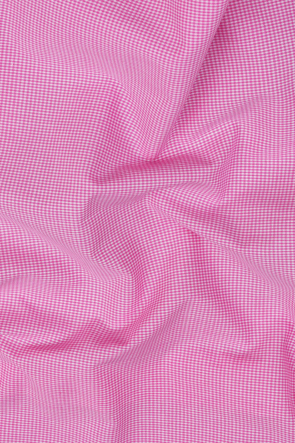 Taffy pink with white mini micro check  cotton shirt