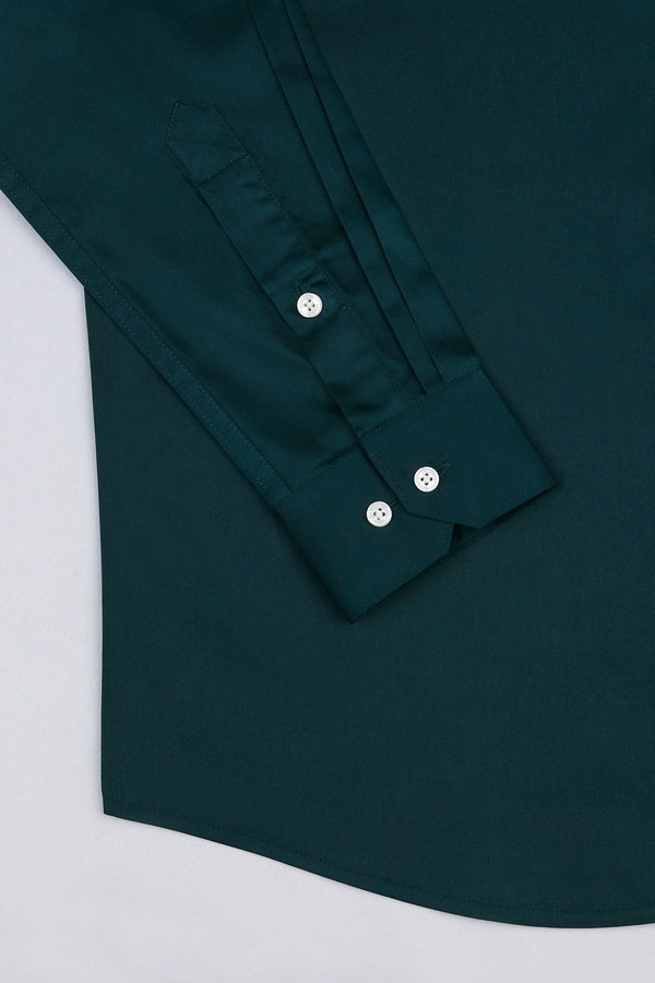 Castleton green cotton satin shirt