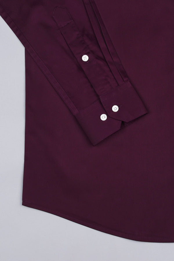 Burgundy red cotton satin shirt