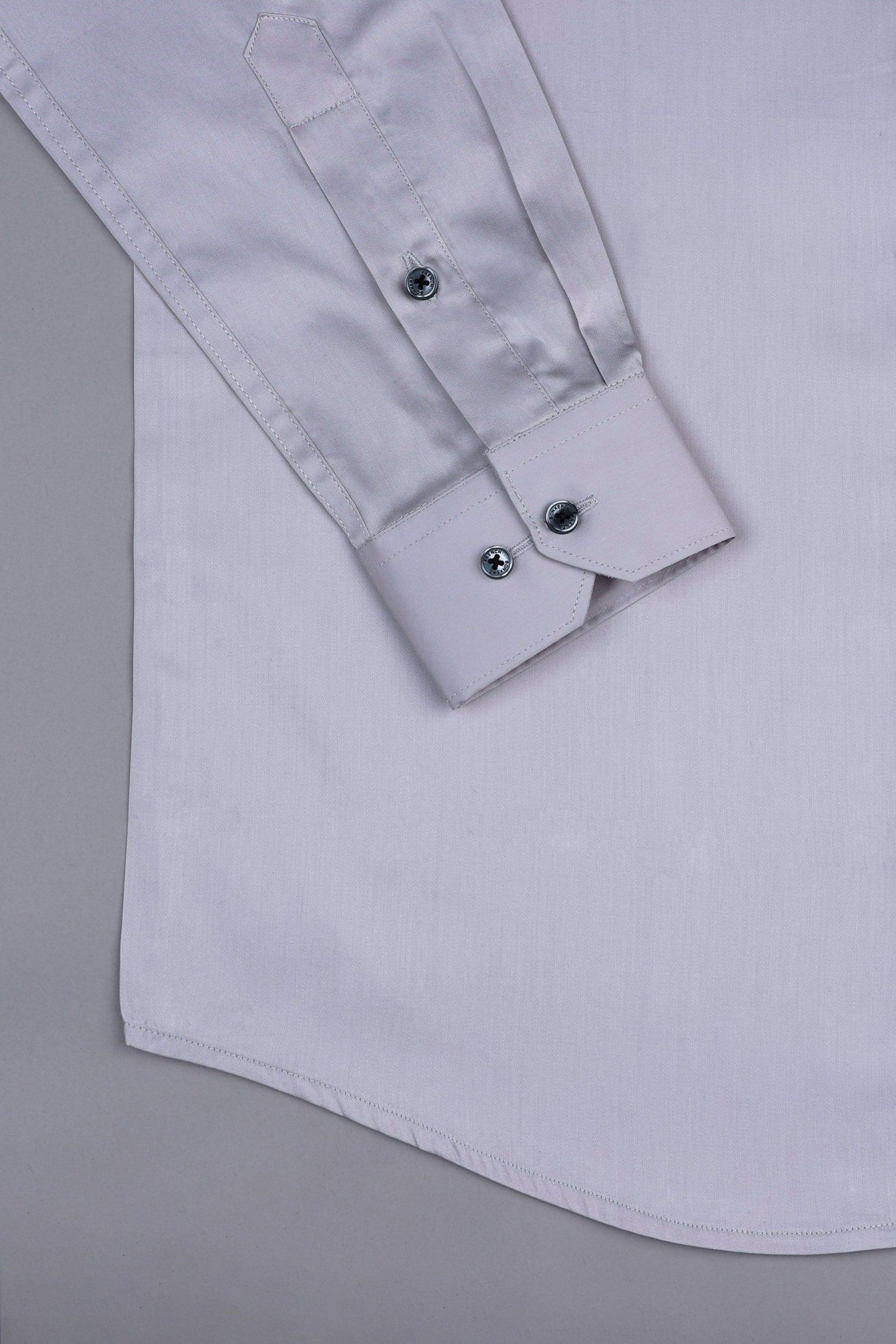 Silver grey cotton satin shirt