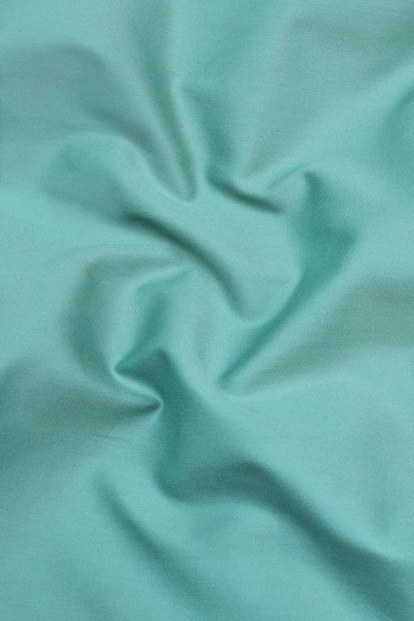 Emerald green cotton satin shirt