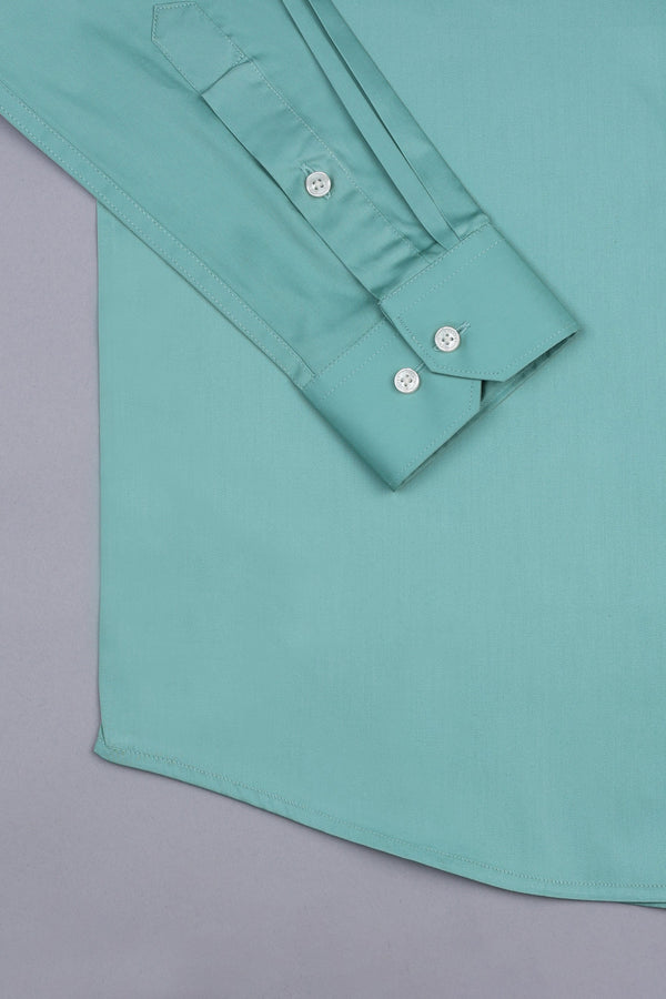 Emerald green cotton satin shirt