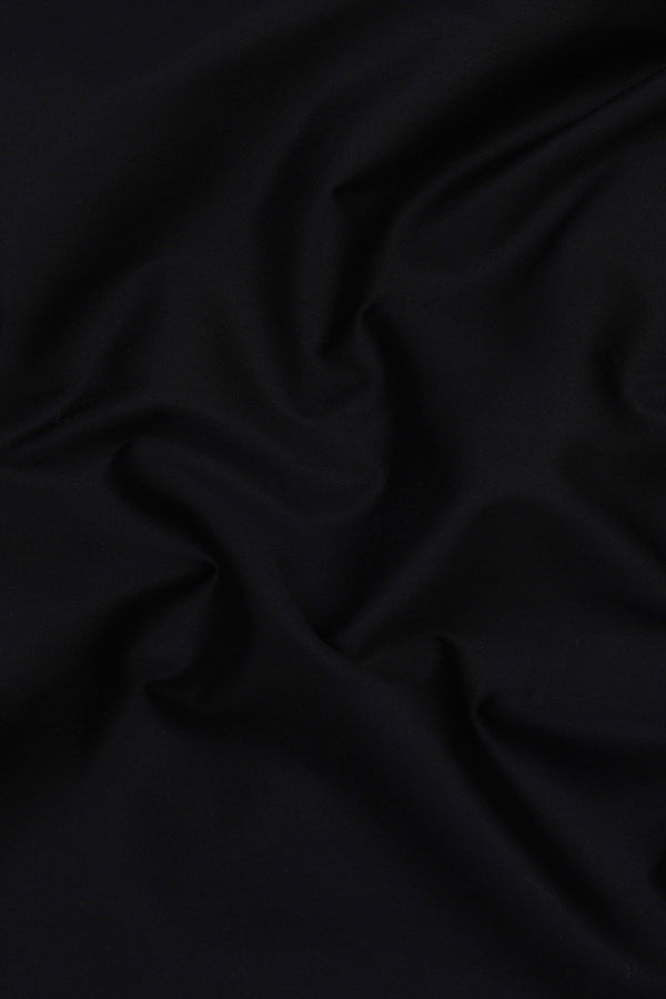 Coal black cotton satin shirt