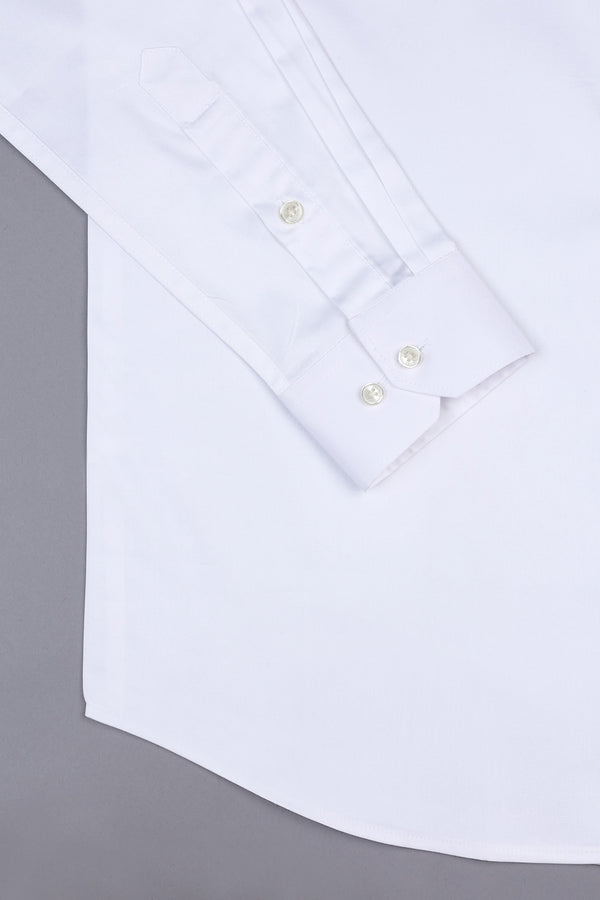 Curd white cotton satin shirt