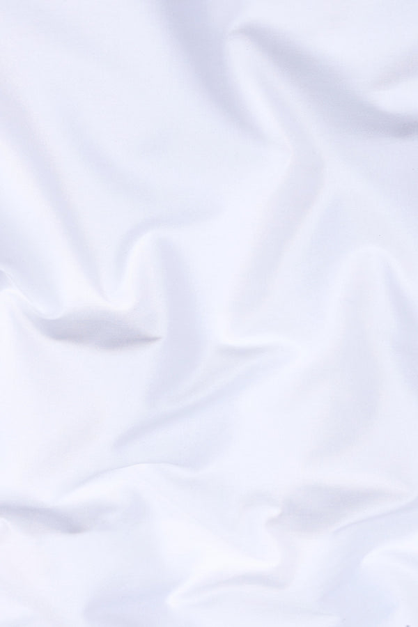 Curd white cotton satin shirt