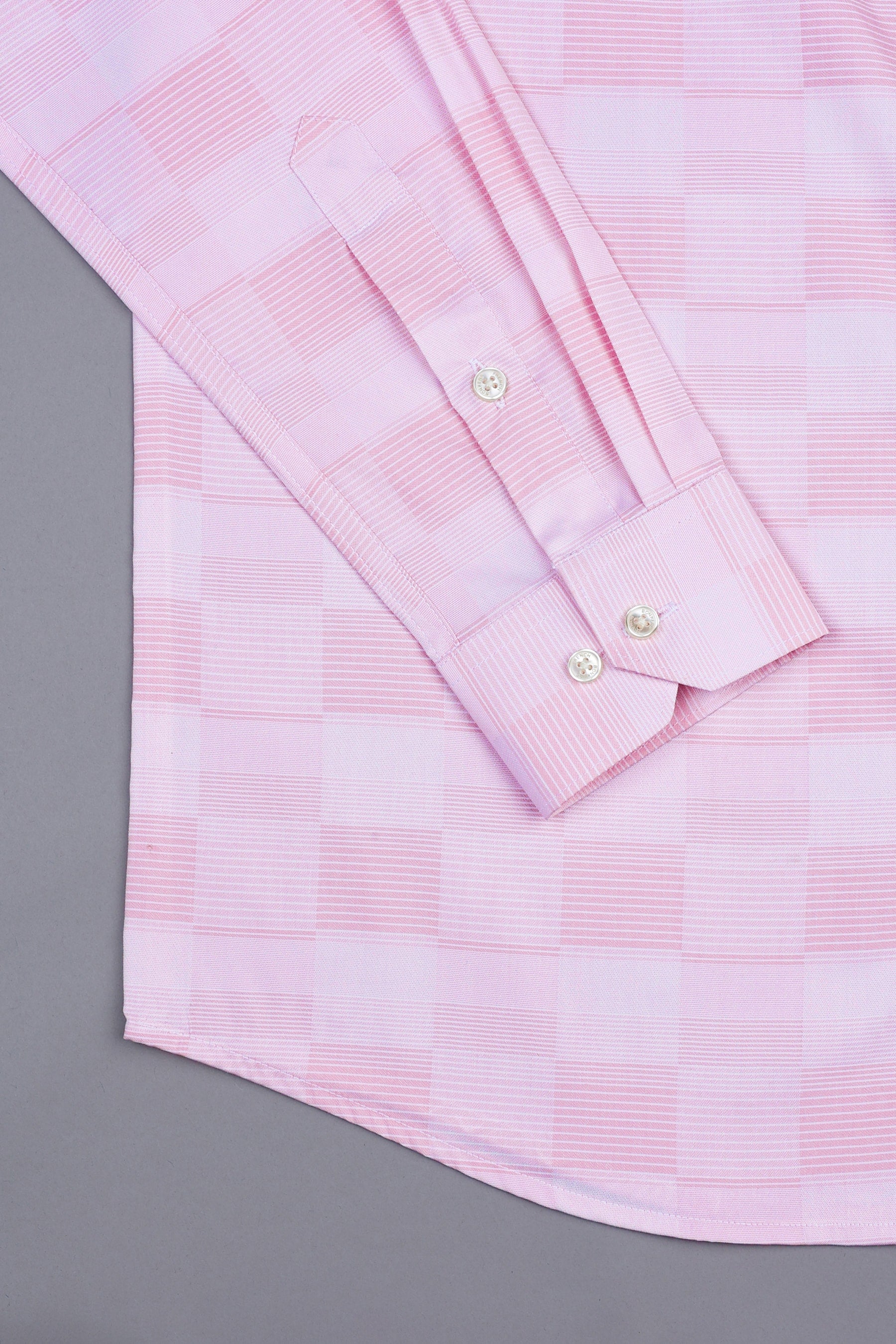 Light pink with white line check shirt