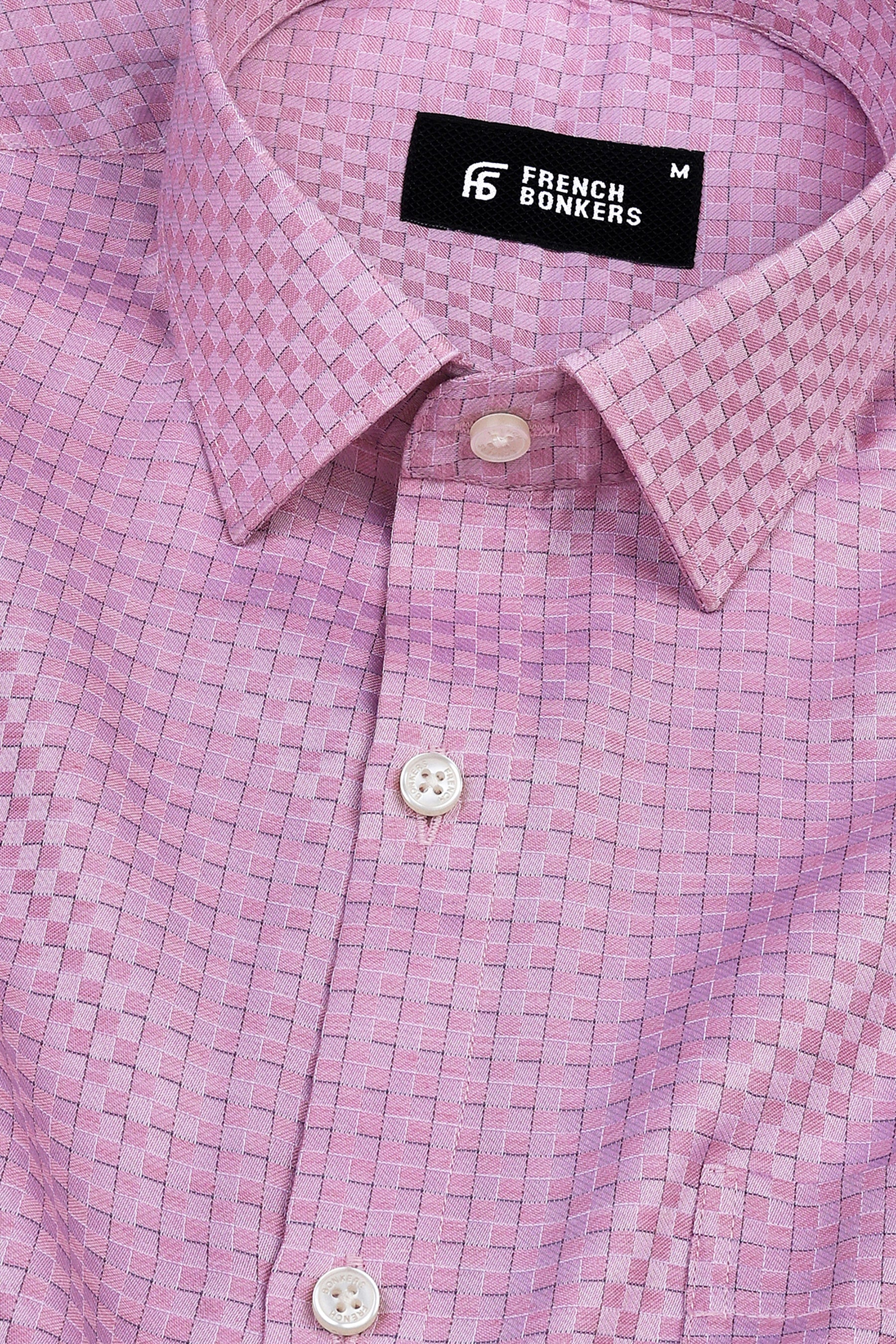 Dark pink with light black line check shirt