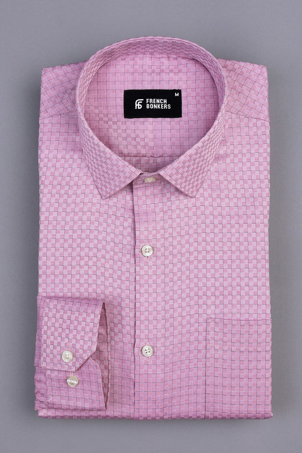 Dark pink with light black line check shirt