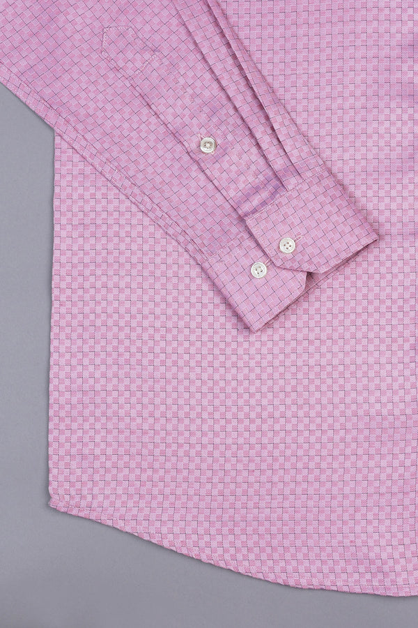 Dark pink with light black line check shirt