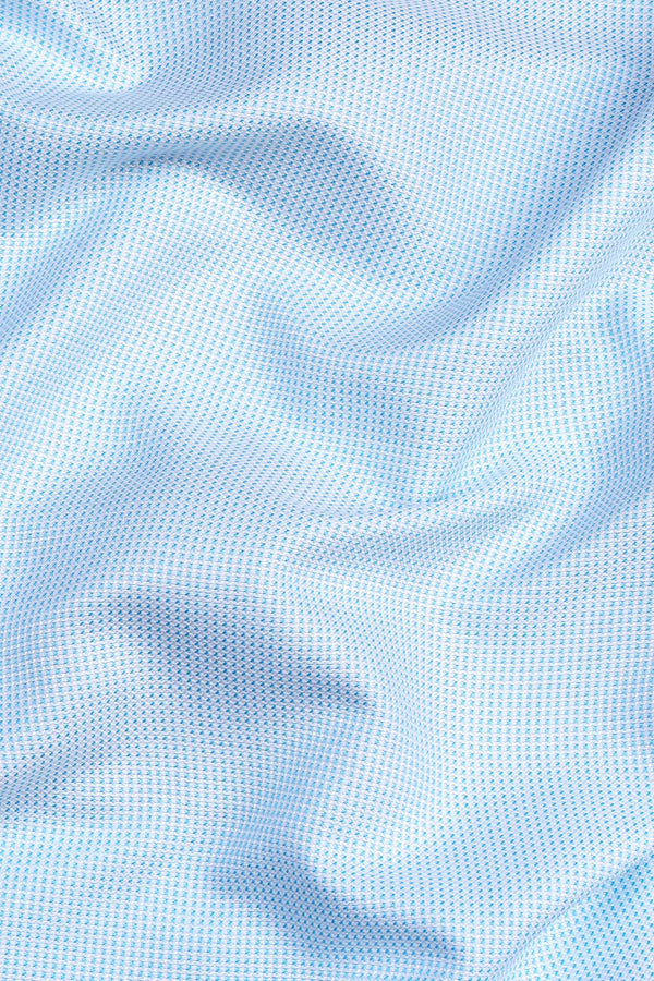 Sky cloud blue dobby texture shirt