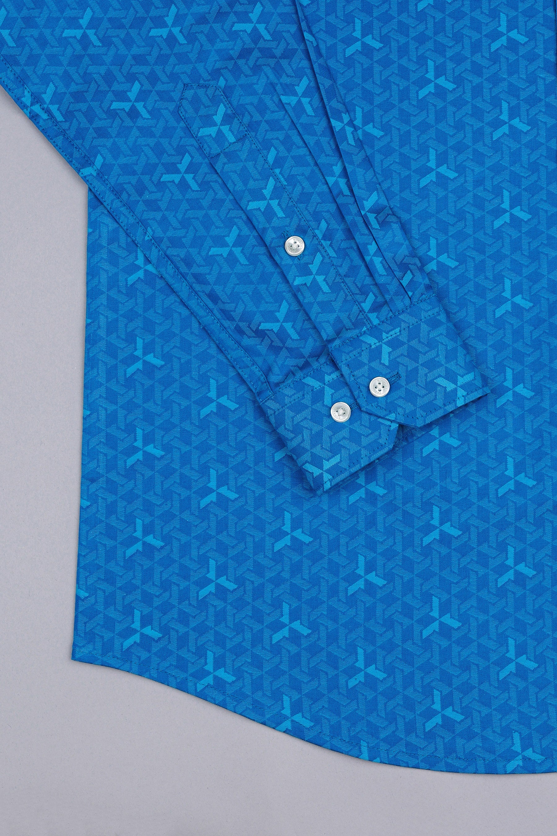 Dodger blue jacquard printed shirt