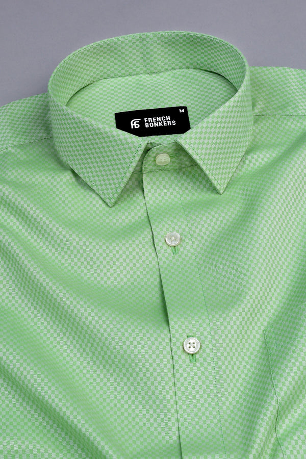 Parrot green  jacquard printed shirt