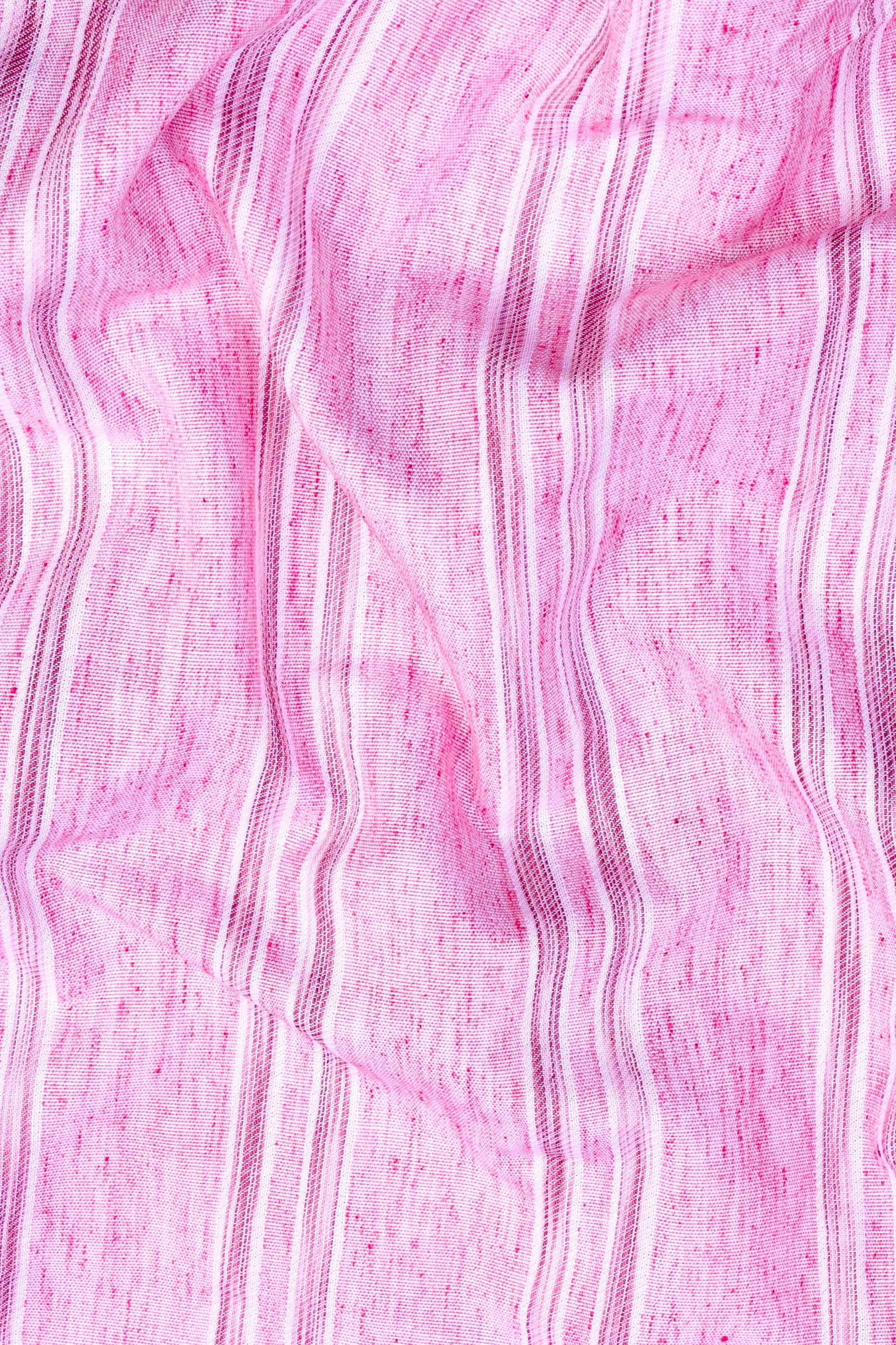 Light and Dark Mulberry pink with white Line stripe shirt