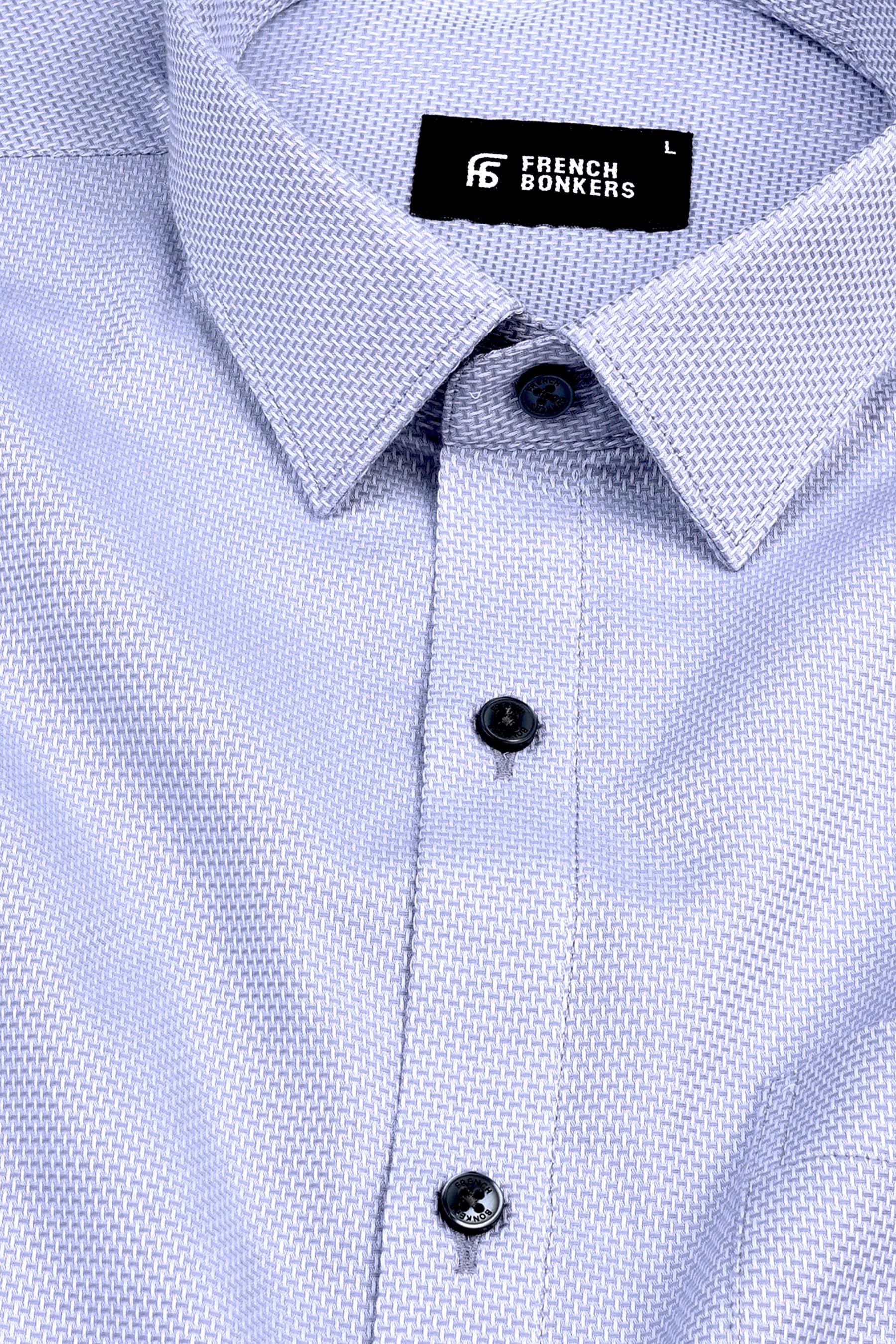 Light grey jacquard cotton shirt