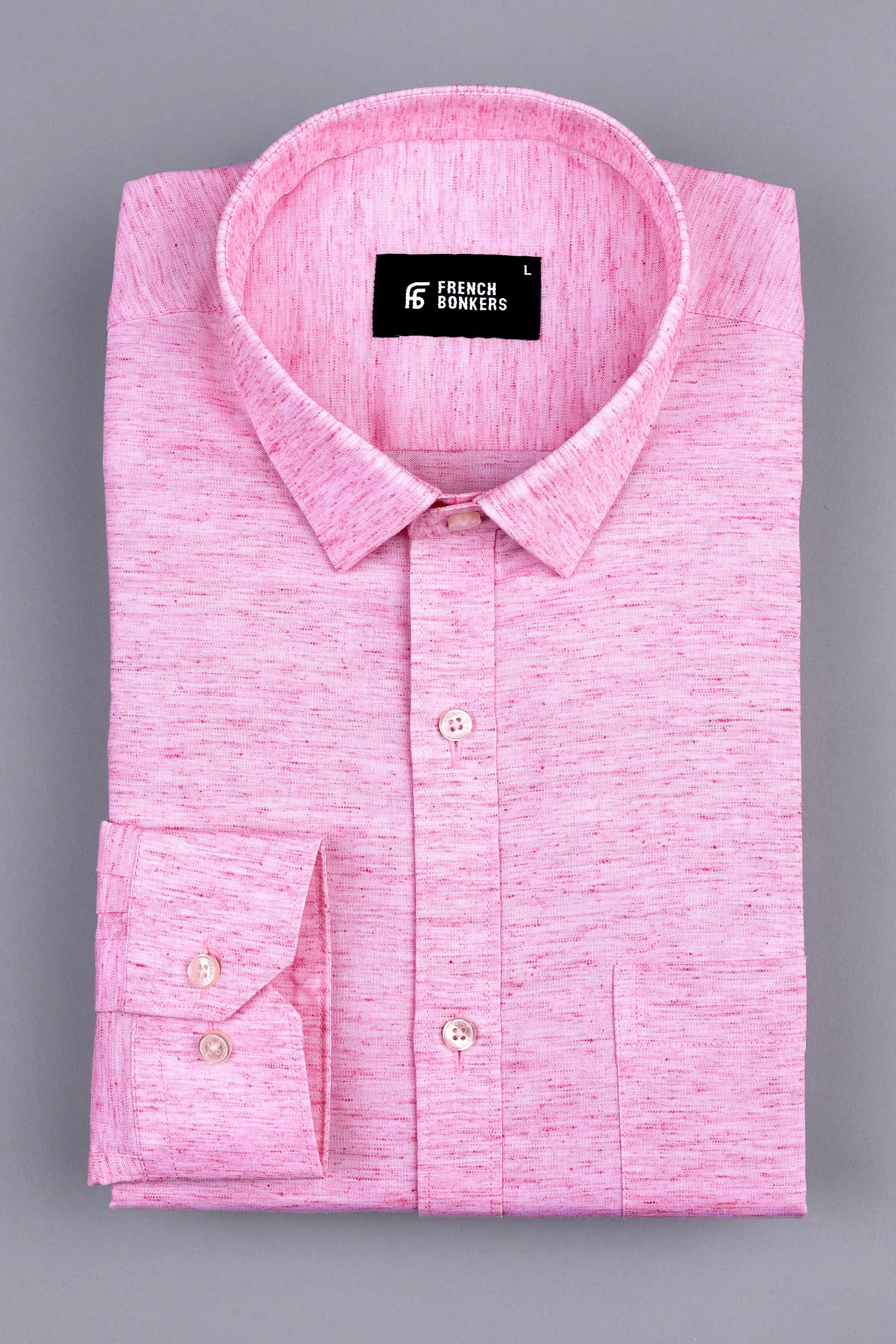 Rose pink dot with white texture solid shirt