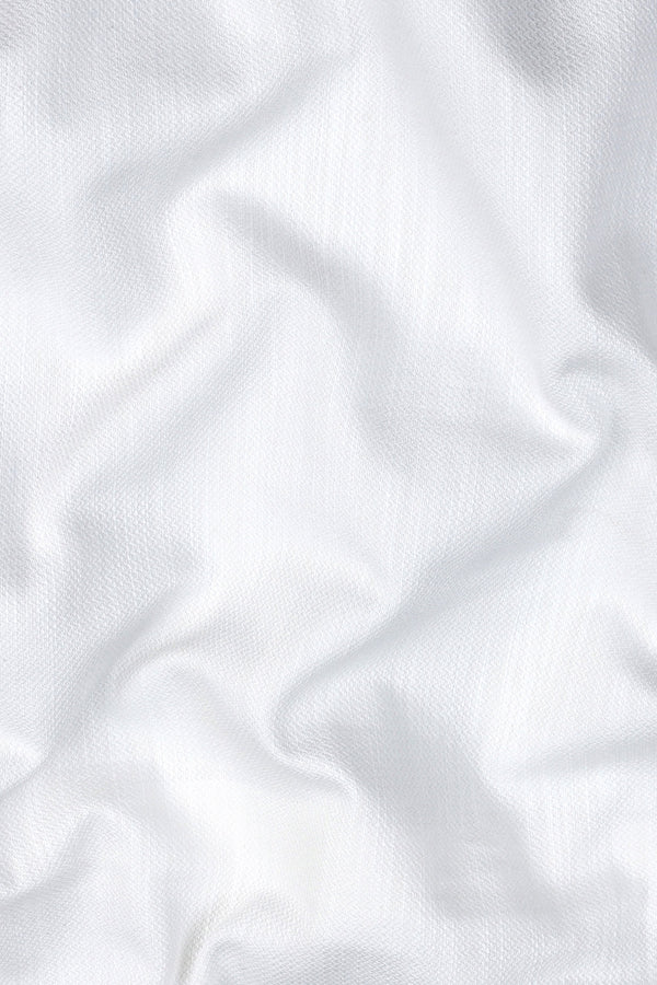 Orchid White herringbone texure cotton shirt