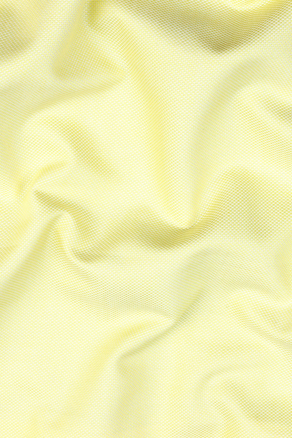 Lemon Yellow dobby texture cotton shirt