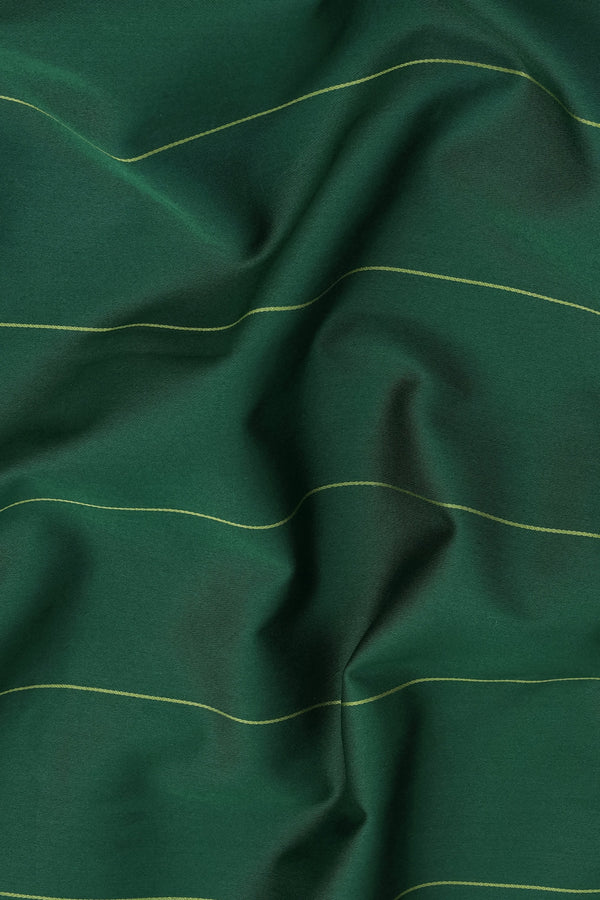 Mehndi green with yellow line awning stripe shirt