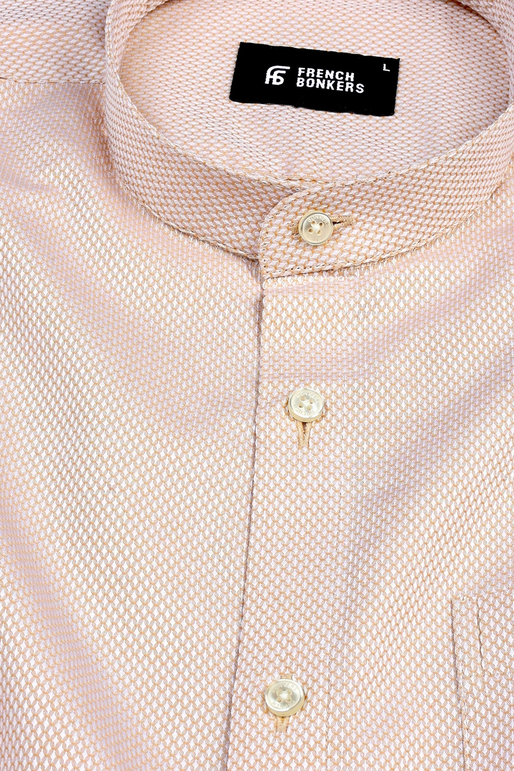 Sand brown snack skin texture jacquard shirt