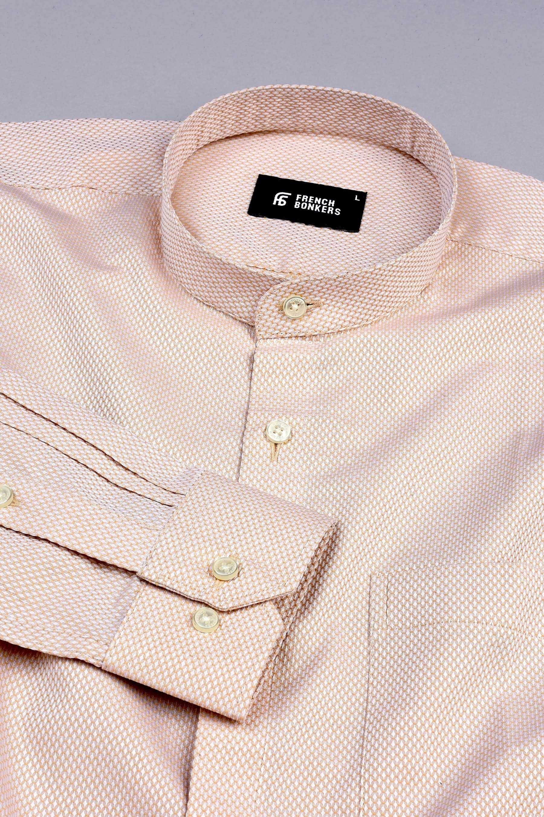 Sand brown snack skin texture jacquard shirt