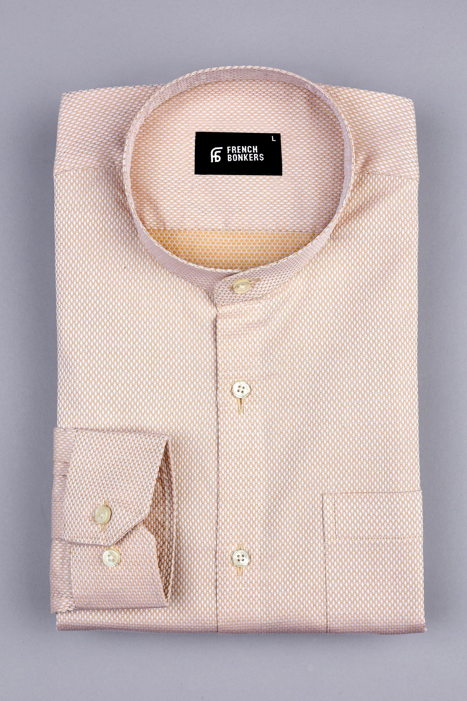 Sand brown snack skin texture jacquard shirt