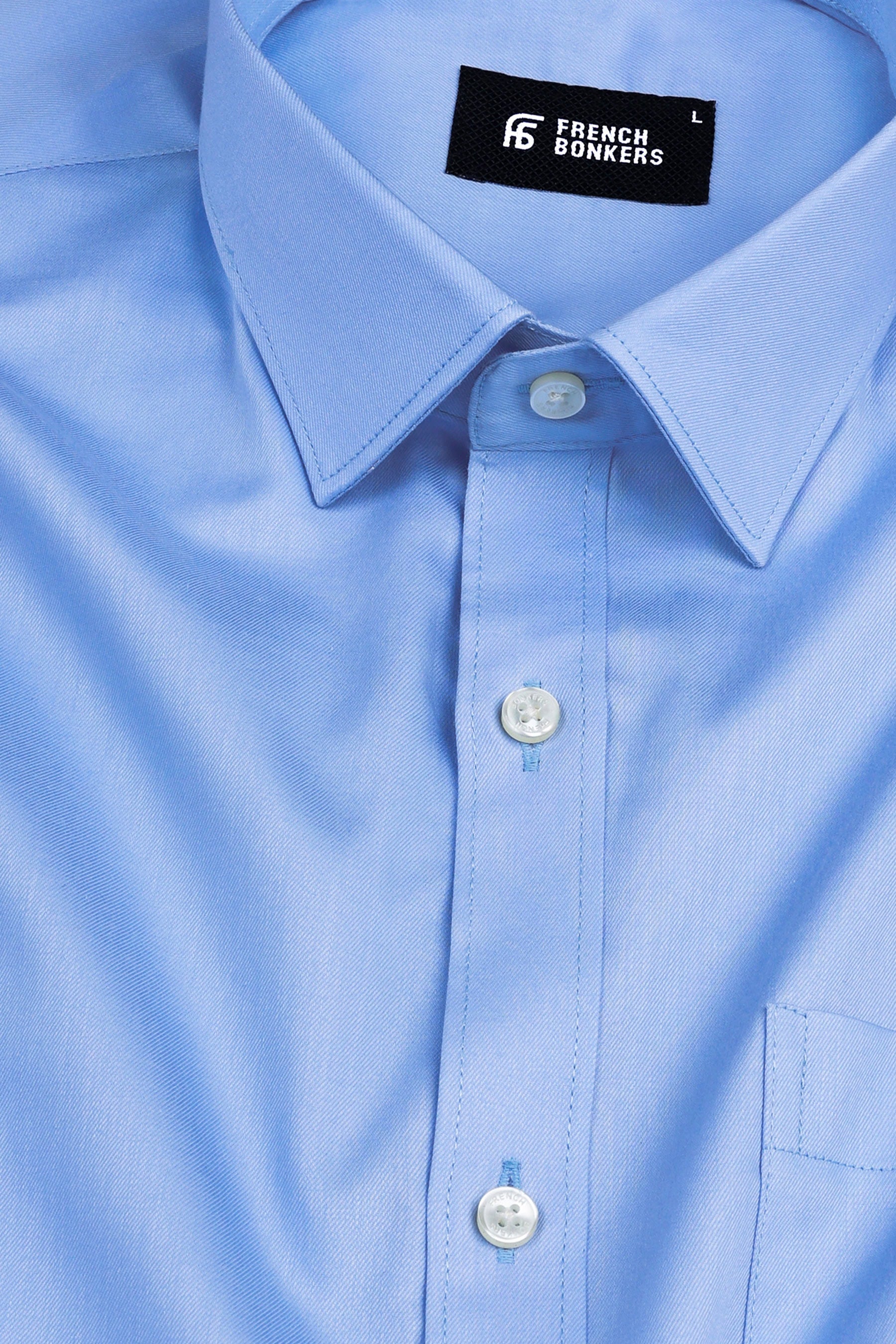 Light turquoise blue solid shirt