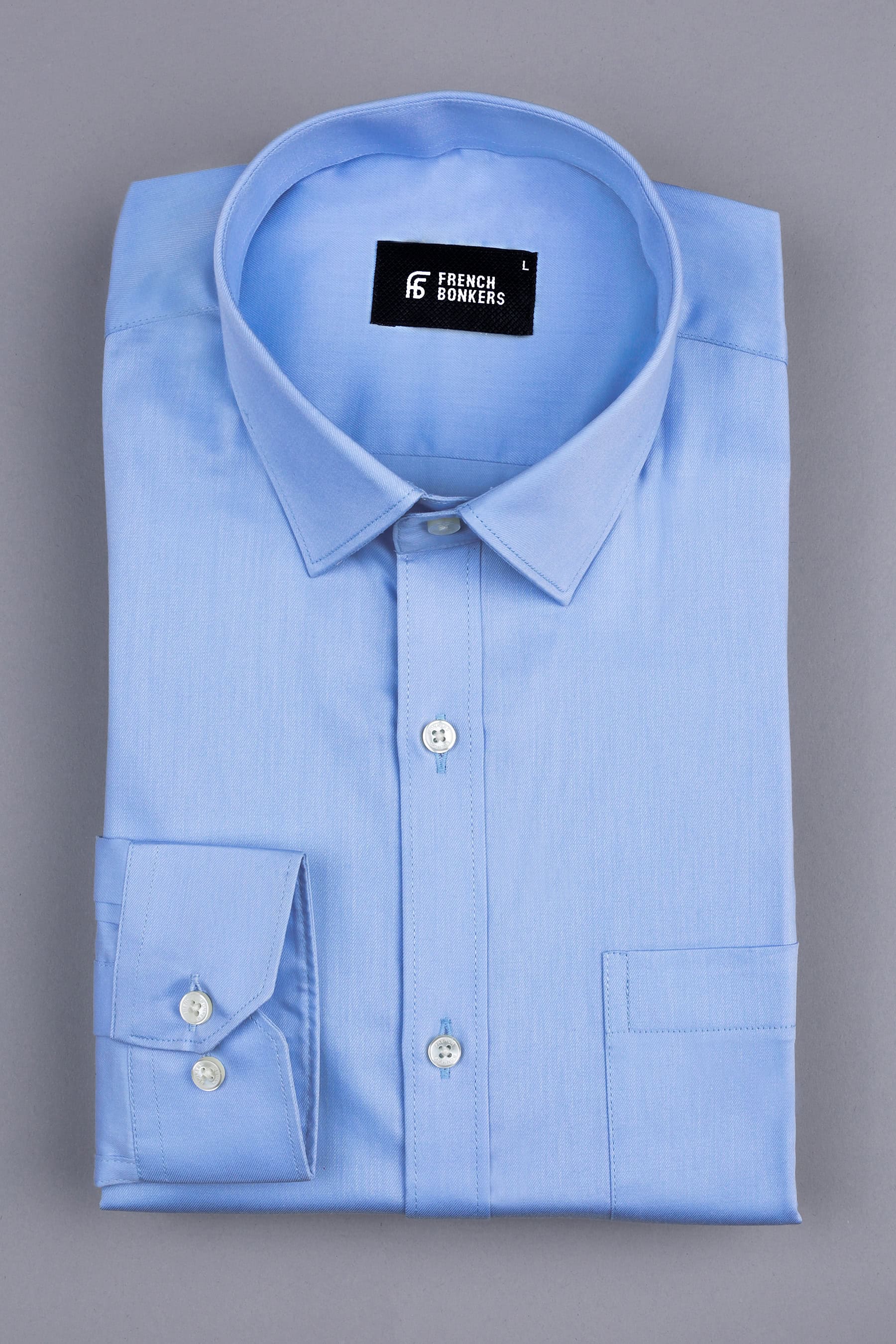 Light turquoise blue solid shirt