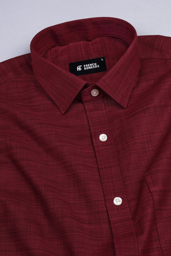 Carmine red amsler linen cotton shirt