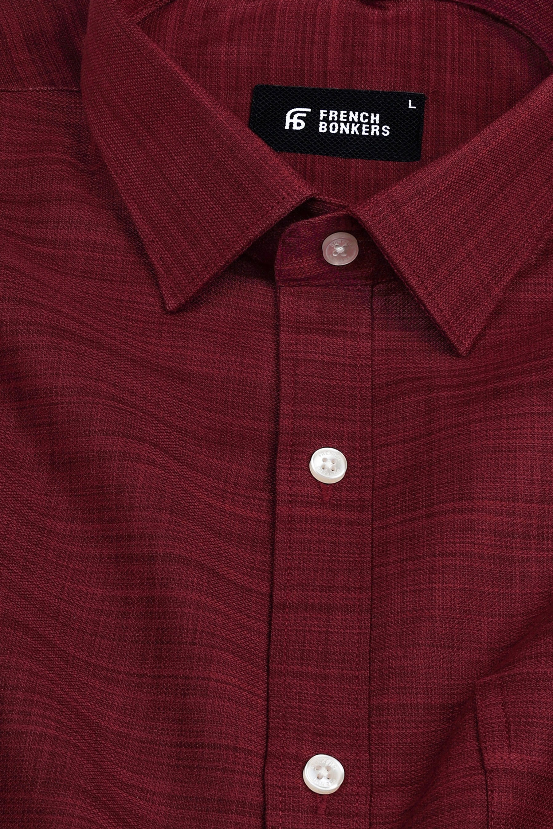 Carmine red amsler linen cotton shirt