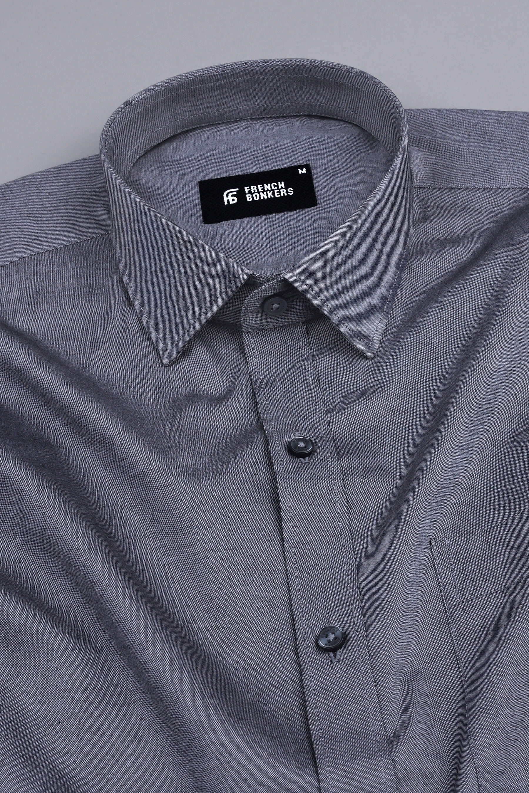 Light grey chambray solid shirt