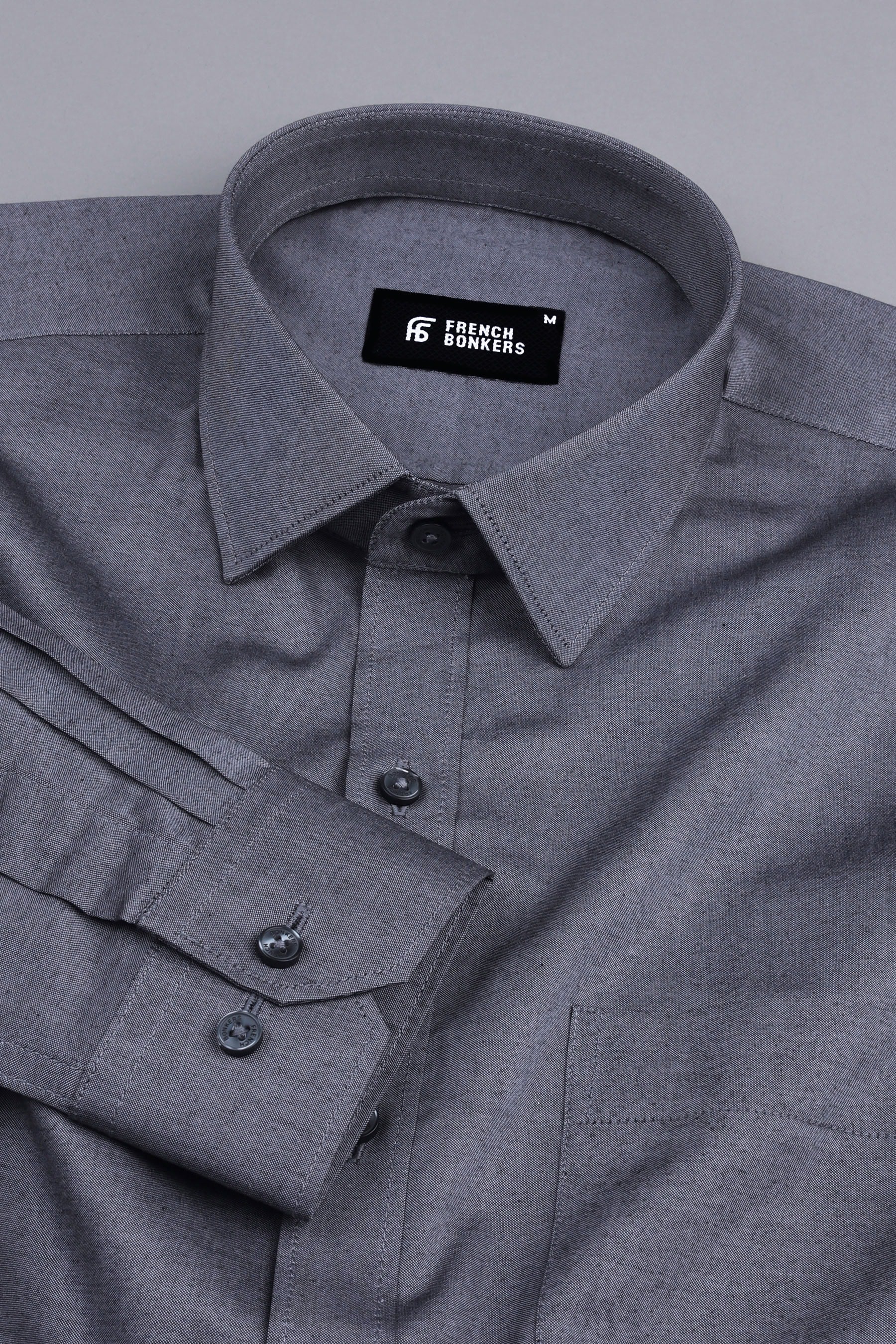 Light grey chambray solid shirt