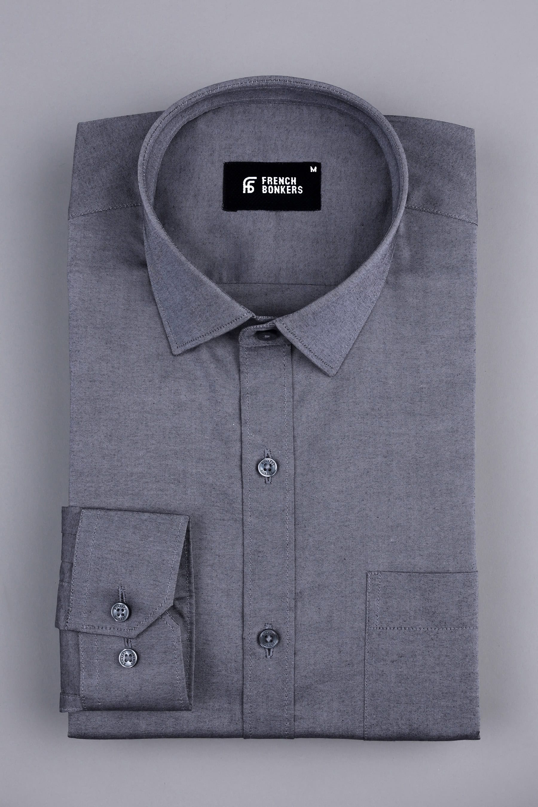 Light grey chambray solid shirt