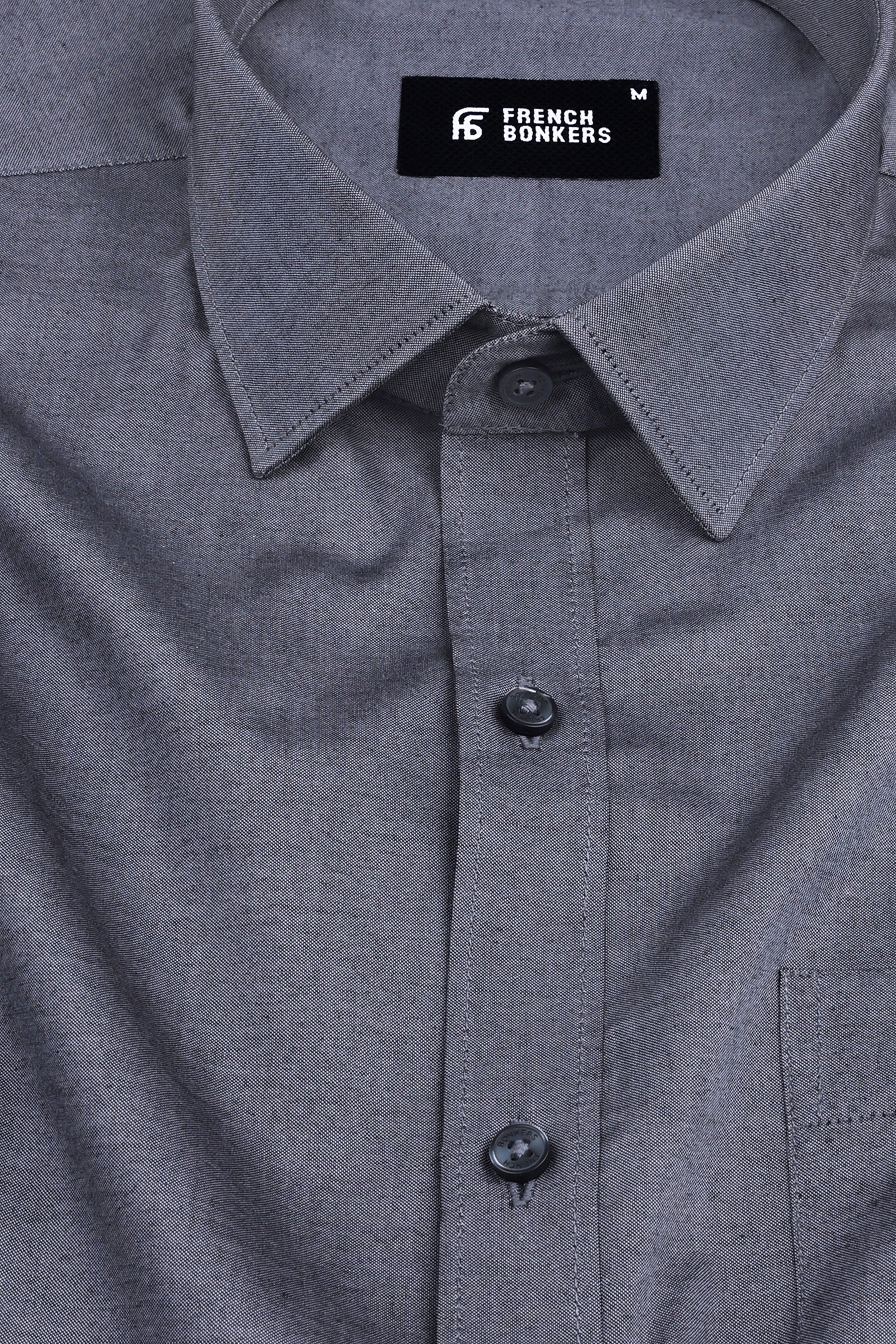 Light grey chambray solid shirt