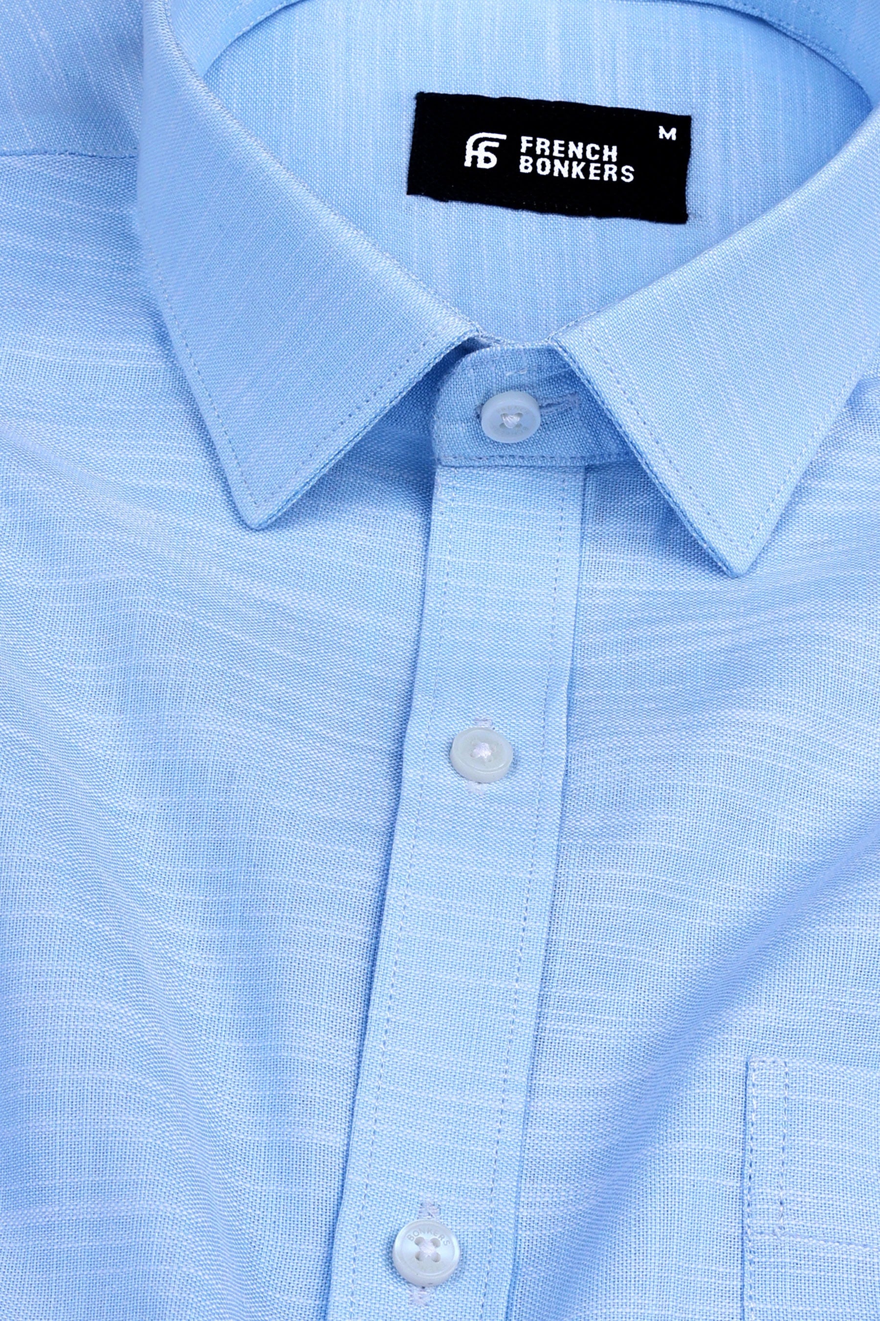 Light blue with white ruff lines solid shirt