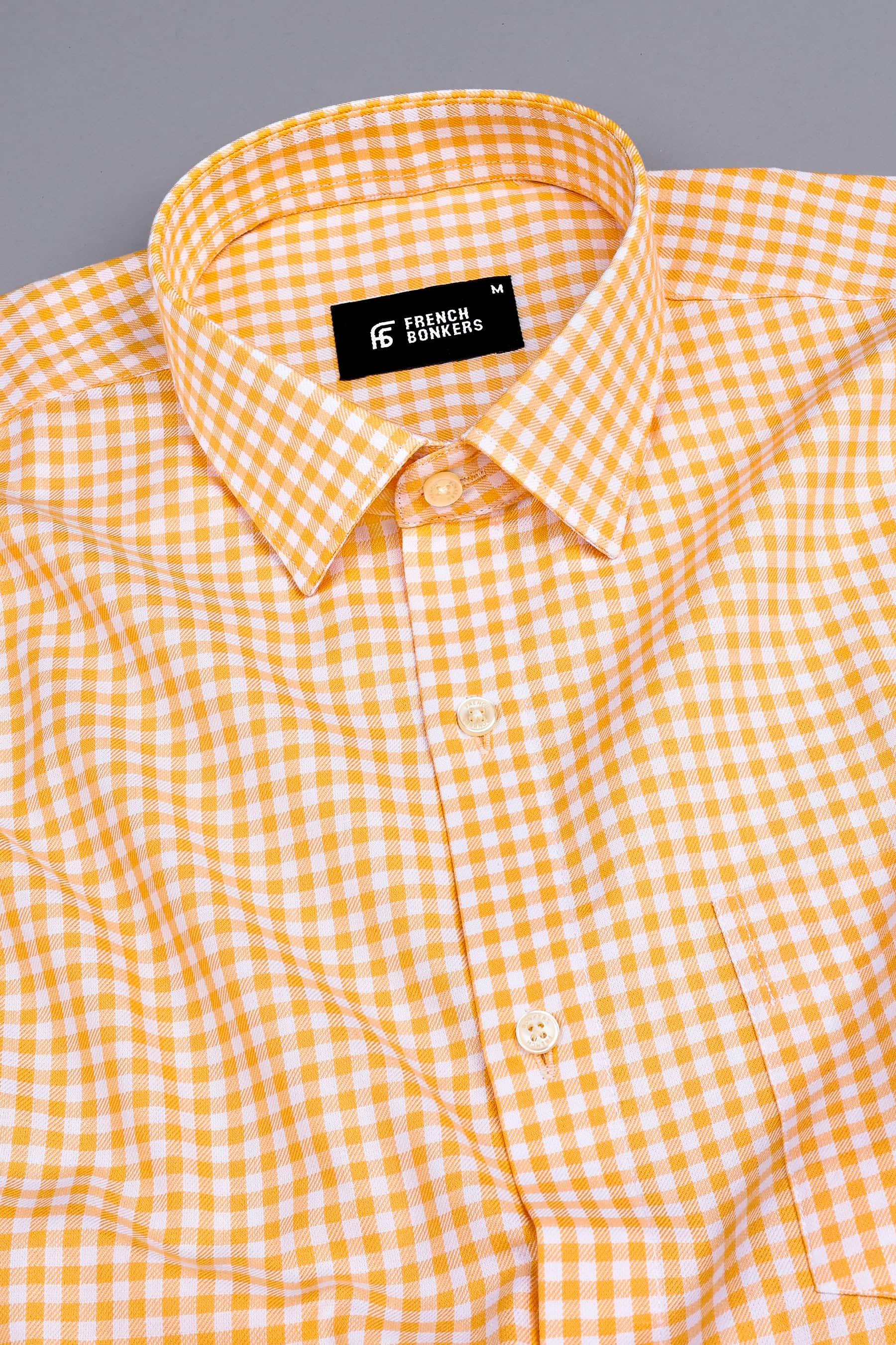 Classic Musterd Yellow with white twill check shirt