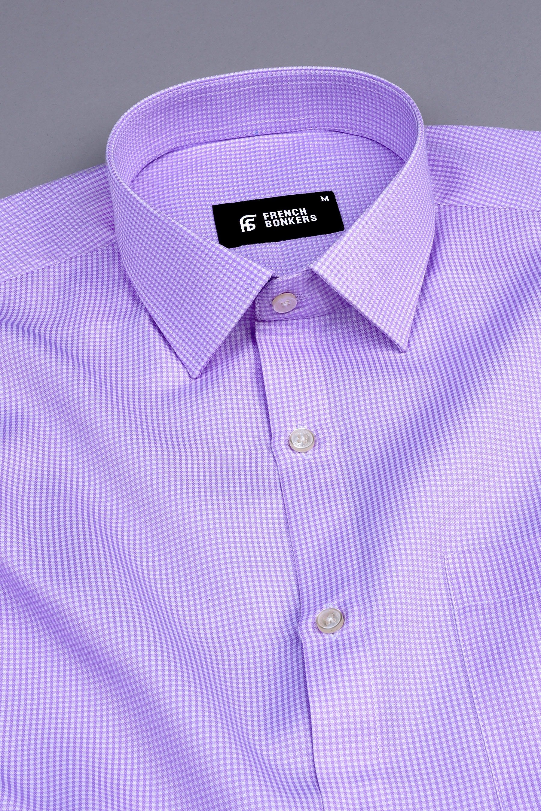 Dapper purple mini check shirt