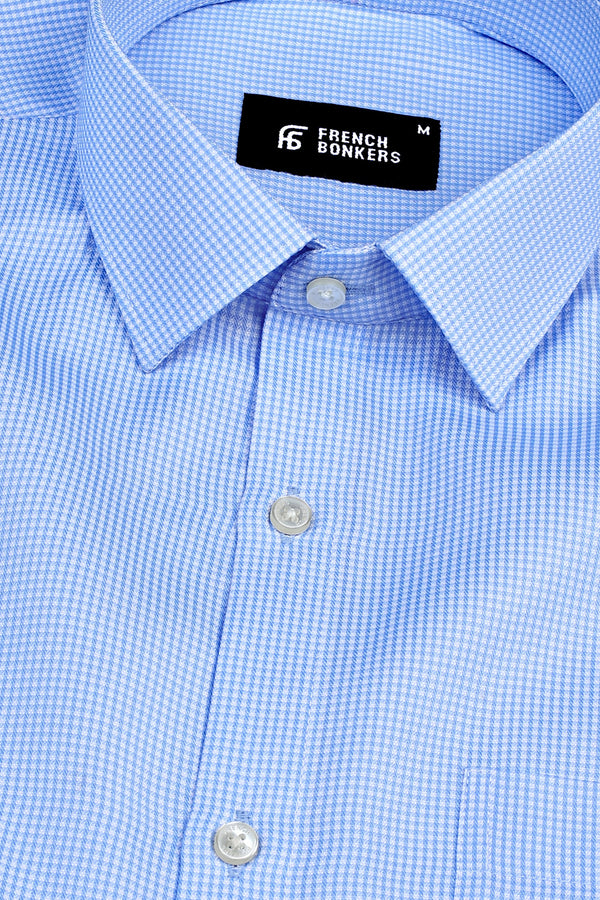 Dapper Light Royal blue check shirt