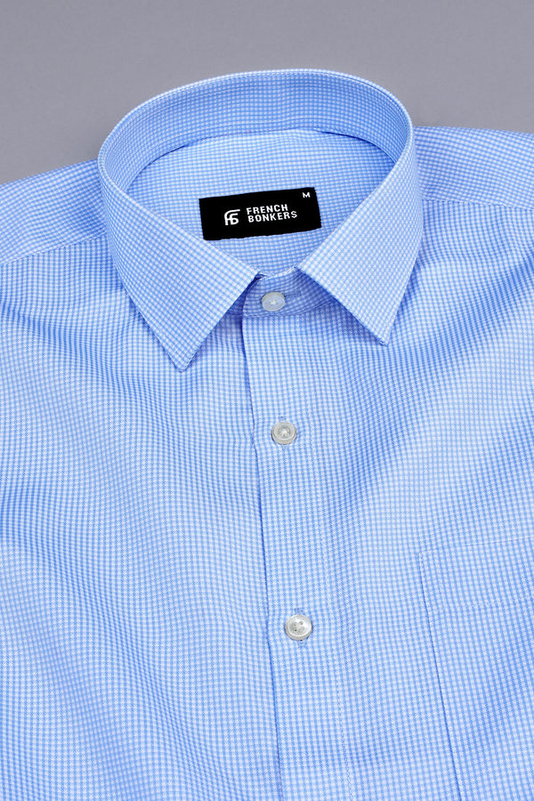 Dapper Light Royal blue check shirt