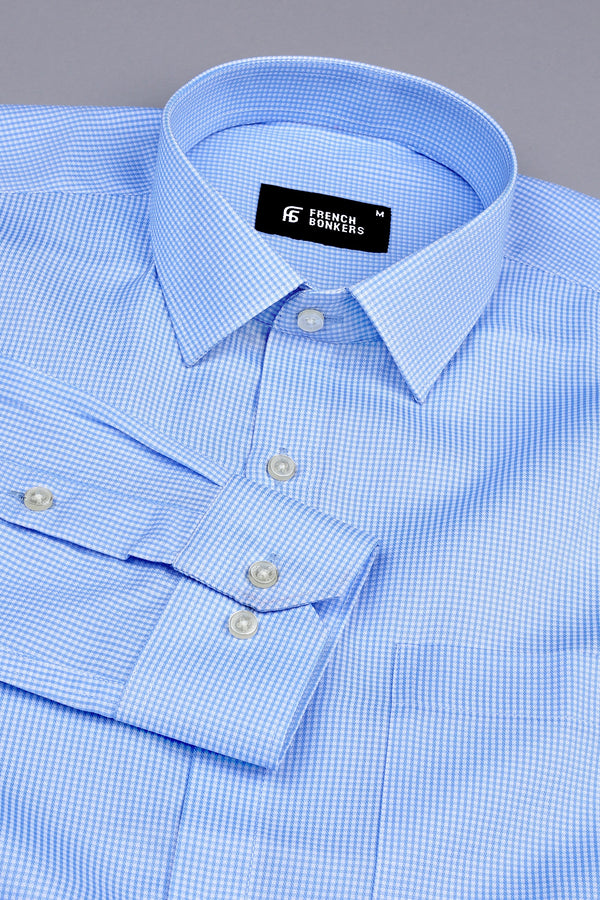 Dapper Light Royal blue check shirt