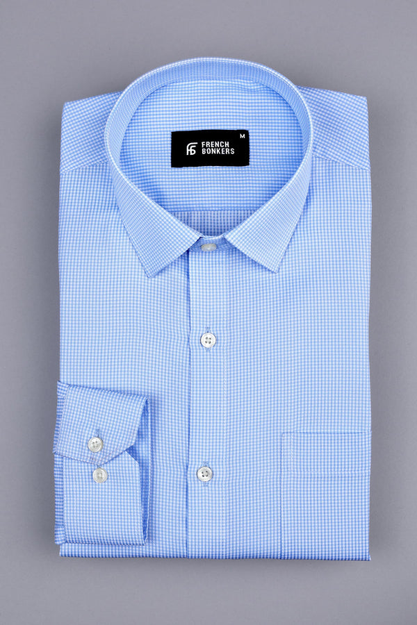 Dapper Light Royal blue check shirt