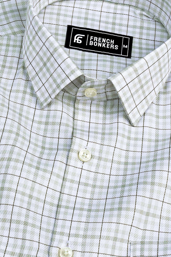 Victory Light olive box check shirt