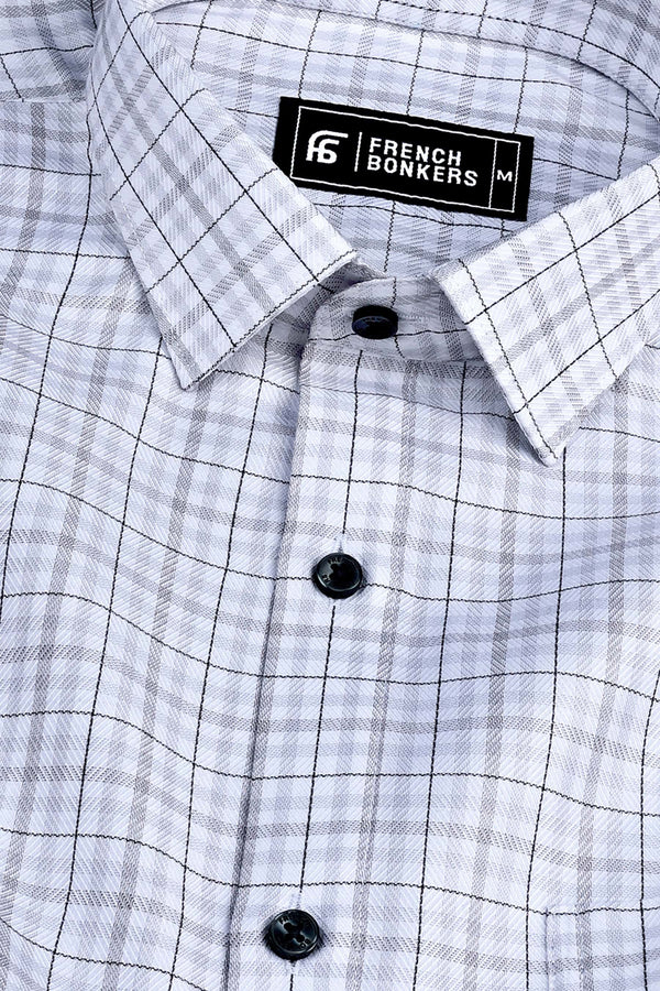 Victory Light grey box check shirt