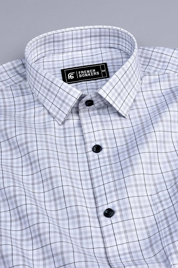 Victory Light grey box check shirt