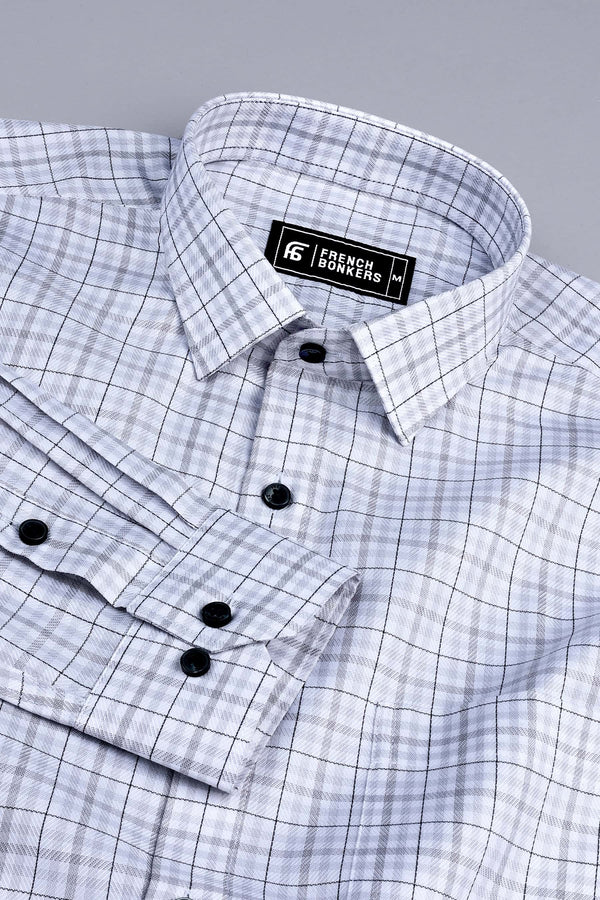 Victory Light grey box check shirt