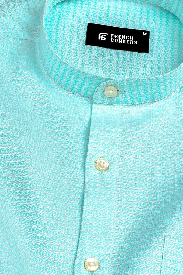 Light Green rohmbus shape jacquard shirt