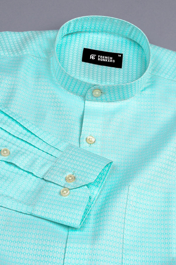 Light Green rohmbus shape jacquard shirt