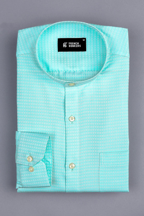 Light Green rohmbus shape jacquard shirt