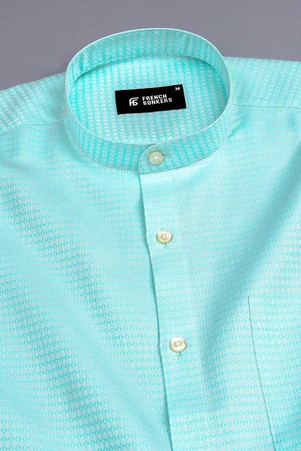 Light Green rohmbus shape jacquard shirt