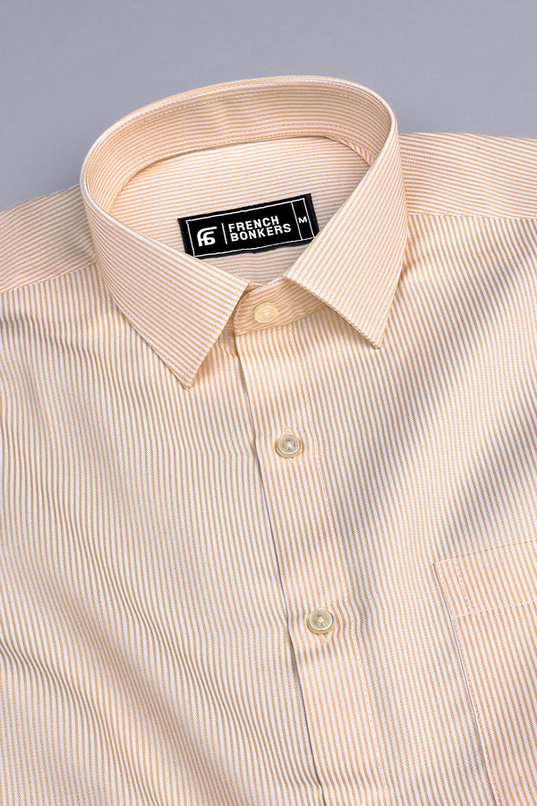 Masculine light yellow stripe shirt